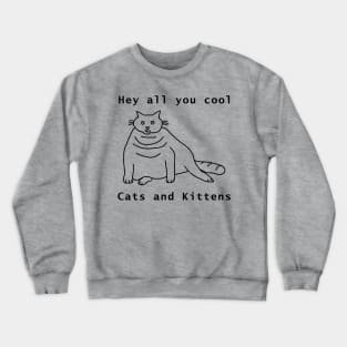 Cool Chonk Cat Line Drawing Crewneck Sweatshirt